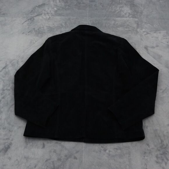 Relativity Jacket Womens PL Black Long Sleeve Full Zip Leather Collar Polyester - Picture 15 of 16